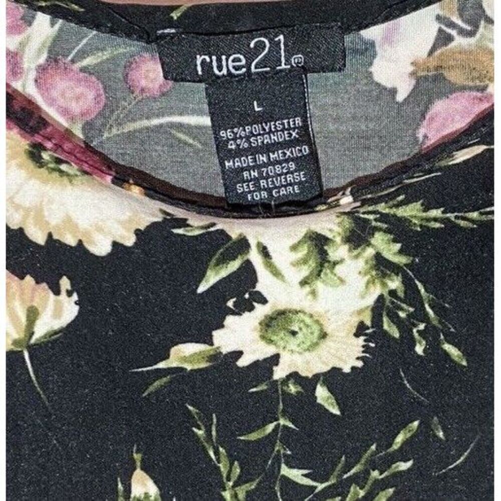 Rue 21‎ Sleeveless Dress Black Floral Spaghetti Straps Size Large - Picture 3 of 5